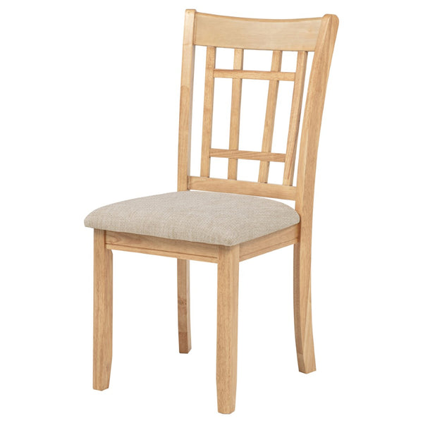 English Elm Davis Grid Back Linen Seat Dining Chairs in Warm Oak Finish Set of Two B062P518409