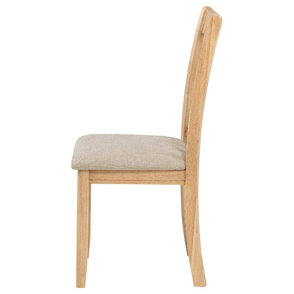 English Elm Davis Grid Back Linen Seat Dining Chairs in Warm Oak Finish Set of Two B062P518409