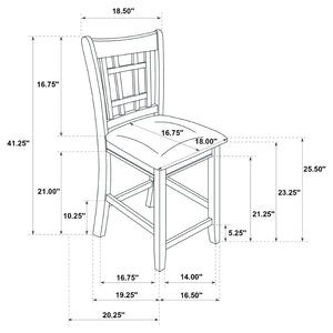 English Elm Davis Rubberwood Counter Dining Chairs Lattice Back Linen Cushion Set of Two B062P518414