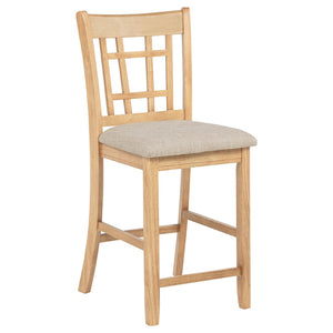 English Elm Davis Rubberwood Counter Dining Chairs Lattice Back Linen Cushion Set of Two B062P518414