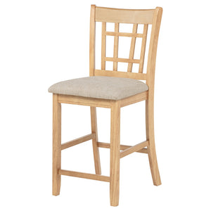 English Elm Davis Rubberwood Counter Dining Chairs Lattice Back Linen Cushion Set of Two B062P518414