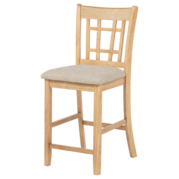 English Elm Davis Rubberwood Counter Dining Chairs Lattice Back Linen Cushion Set of Two B062P518414