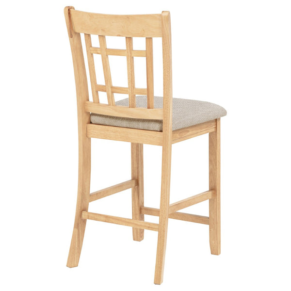 English Elm Davis Rubberwood Counter Dining Chairs Lattice Back Linen Cushion Set of Two B062P518414