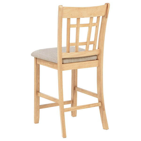 English Elm Davis Rubberwood Counter Dining Chairs Lattice Back Linen Cushion Set of Two B062P518414