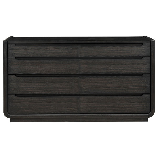 English Elm Bangor Eight Drawer Dresser Burnished Finish Soft Close Glides Felt Lined Storage B062P518435