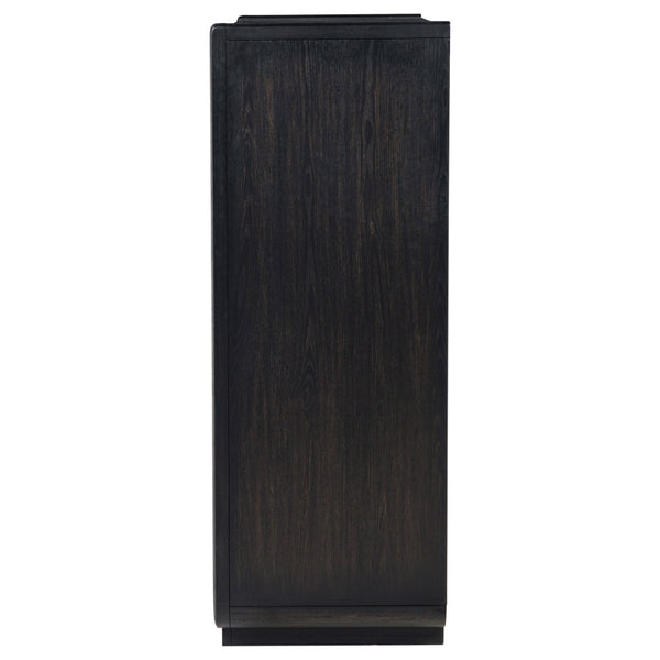 English Elm Bangor Five Drawer Chest in Burnished Ash Veneer with Soft Close Glides for Modern Bedrooms B062P518438