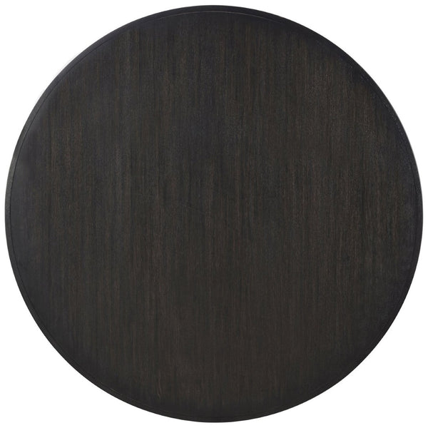 English Elm Bangor Round Pedestal Dining Table Seats Four with Ash Veneer and Bold Black Finish B062P518465