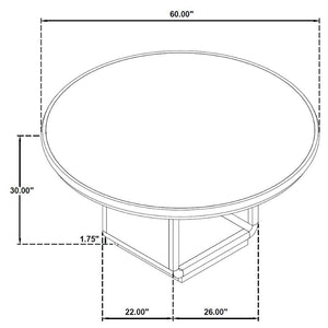 English Elm Bangor Round Pedestal Dining Table Seats Four with Ash Veneer and Bold Black Finish B062P518465