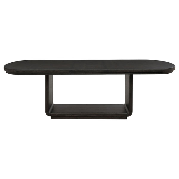 English Elm Bangor Sculptural Pedestal Extension Dining Table in Ash Veneer for Modern Interiors B062P518466
