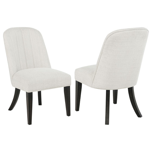 English Elm Bangor High-back Channel Tufted Dining Chairs with Flared Legs Set of Two B062P518467