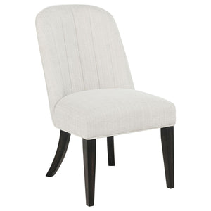 English Elm Bangor High-back Channel Tufted Dining Chairs with Flared Legs Set of Two B062P518467