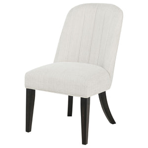 English Elm Bangor High-back Channel Tufted Dining Chairs with Flared Legs Set of Two B062P518467