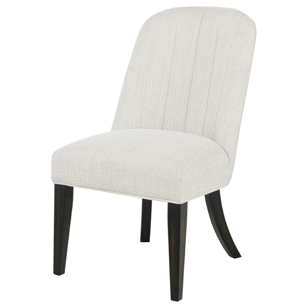 English Elm Bangor High-back Channel Tufted Dining Chairs with Flared Legs Set of Two B062P518467