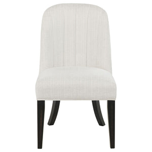 English Elm Bangor High-back Channel Tufted Dining Chairs with Flared Legs Set of Two B062P518467