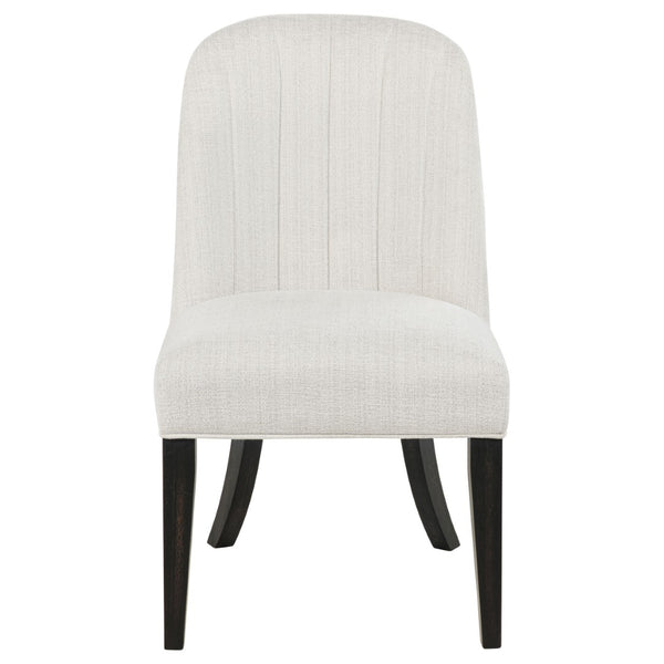 English Elm Bangor High-back Channel Tufted Dining Chairs with Flared Legs Set of Two B062P518467
