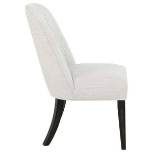 English Elm Bangor High-back Channel Tufted Dining Chairs with Flared Legs Set of Two B062P518467