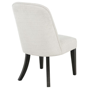 English Elm Bangor High-back Channel Tufted Dining Chairs with Flared Legs Set of Two B062P518467