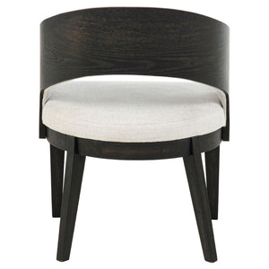 English Elm Bangor Barrel Back Upholstered Arm Chair Set Cream Fabric with Black Frame B062P518468