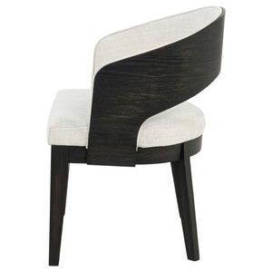 English Elm Bangor Barrel Back Upholstered Arm Chair Set Cream Fabric with Black Frame B062P518468