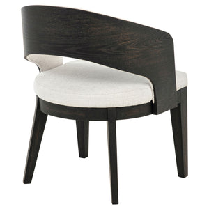 English Elm Bangor Barrel Back Upholstered Arm Chair Set Cream Fabric with Black Frame B062P518468
