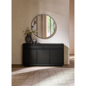English Elm Bangor Burnished Black Sideboard with Felt Drawers and Soft Close Cabinet Doors B062P518469