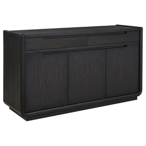 English Elm Bangor Burnished Black Sideboard with Felt Drawers and Soft Close Cabinet Doors B062P518469