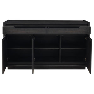 English Elm Bangor Burnished Black Sideboard with Felt Drawers and Soft Close Cabinet Doors B062P518469