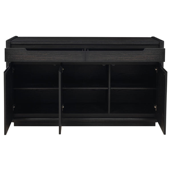 English Elm Bangor Burnished Black Sideboard with Felt Drawers and Soft Close Cabinet Doors B062P518469