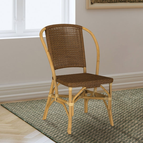 English Elm Chaucer Handwoven Rattan Dining Chairs Artisan Open Weave Set of Two for Coastal Rooms B062P518494