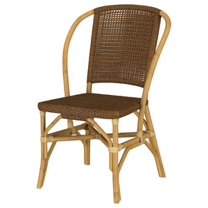 English Elm Chaucer Handwoven Rattan Dining Chairs Artisan Open Weave Set of Two for Coastal Rooms B062P518494