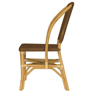 English Elm Chaucer Handwoven Rattan Dining Chairs Artisan Open Weave Set of Two for Coastal Rooms B062P518494