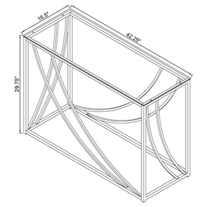 English Elm Kempton Tempered Glass Console Table Polished Chrome Frame Modern Entryway Accent B062P518495