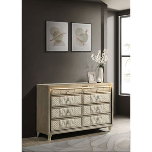 English Elm Mika Quilted Velvet 8 Drawer Dresser with LED Lighting and Glam Crystal Hardware B062P518514