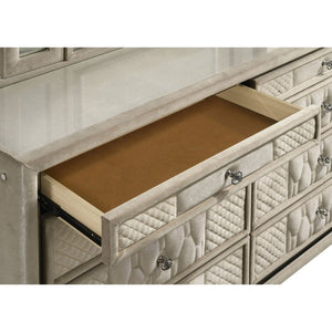 English Elm Mika Quilted Velvet 8 Drawer Dresser with LED Lighting and Glam Crystal Hardware B062P518514