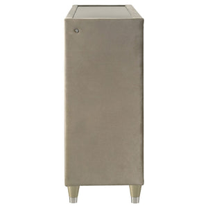 English Elm Mika Quilted Velvet 8 Drawer Dresser with LED Lighting and Glam Crystal Hardware B062P518514