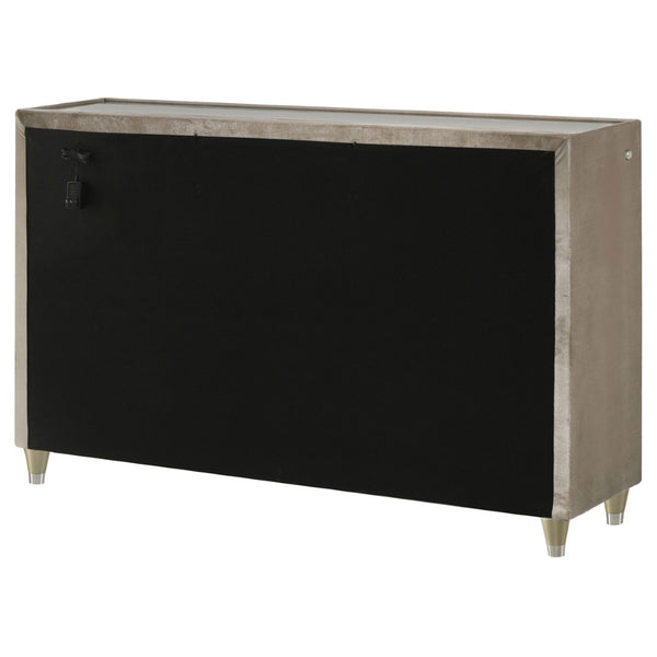 English Elm Mika Quilted Velvet 8 Drawer Dresser with LED Lighting and Glam Crystal Hardware B062P518514
