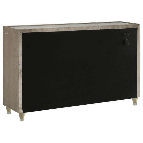 English Elm Mika Quilted Velvet 8 Drawer Dresser with LED Lighting and Glam Crystal Hardware B062P518514