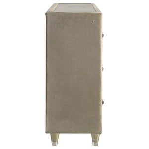 English Elm Mika Eight Drawer Velvet Dresser with Built in Fireplace and LED Ambient Glow B062P518517