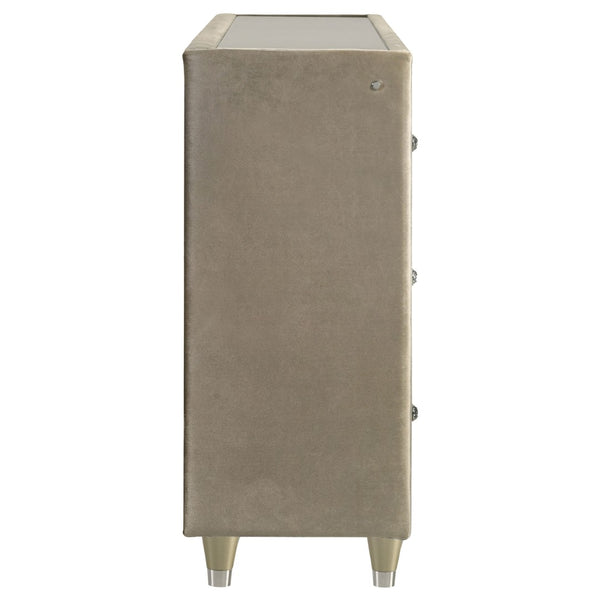 English Elm Mika Eight Drawer Velvet Dresser with Built in Fireplace and LED Ambient Glow B062P518517