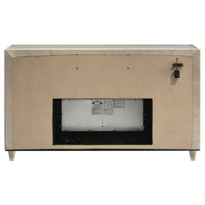 English Elm Mika Eight Drawer Velvet Dresser with Built in Fireplace and LED Ambient Glow B062P518517