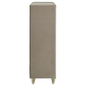 English Elm Mika Velvet Five Drawer Chest with Quilted Fronts LED Lighting and Acrylic Glam Accents B062P518520