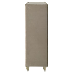 English Elm Mika Velvet Five Drawer Chest with Quilted Fronts LED Lighting and Acrylic Glam Accents B062P518520