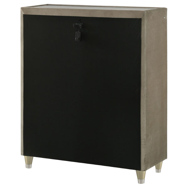English Elm Mika Velvet Five Drawer Chest with Quilted Fronts LED Lighting and Acrylic Glam Accents B062P518520
