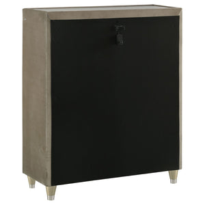 English Elm Mika Velvet Five Drawer Chest with Quilted Fronts LED Lighting and Acrylic Glam Accents B062P518520