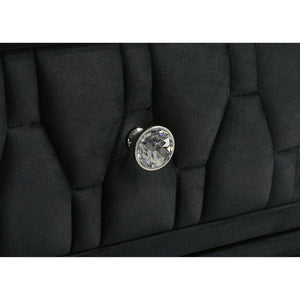 English Elm Mika Quilted Velvet 2-Drawer Nightstand with LED Glow and USB Charging Ports B062P518589