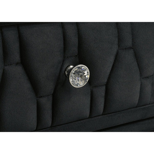 English Elm Mika Quilted Velvet 2-Drawer Nightstand with LED Glow and USB Charging Ports B062P518589