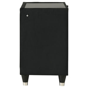 English Elm Mika Quilted Velvet 2-Drawer Nightstand with LED Glow and USB Charging Ports B062P518589
