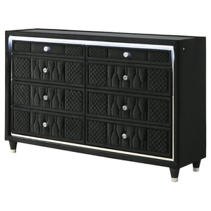 English Elm Mika Velvet Upholstered 8 Drawer Dresser with LED Lighting and Crystal Knobs B062P518594