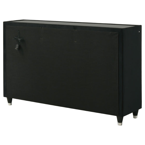 English Elm Mika Velvet Upholstered 8 Drawer Dresser with LED Lighting and Crystal Knobs B062P518594