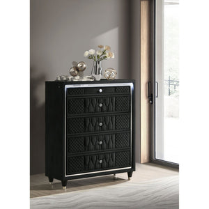 English Elm Mika Velvet Five Drawer Chest with LED Lighting and Glam Acrylic Fronts for Bedroom B062P518596